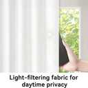 Vatge Front Door Sidelight Curtains with Magic Tape - 12x72 Door Window Covering, 50% Sunlight Blocking French Curtain, 1 Panel, W12 x L72, Pure White