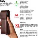 LEATHER VILLAGE Carbon Genuine Leather Phone Holster with Belt Clip - Compatible with iPhone 16 Pro Max 15 Pro Max 14 Pro Max 13 Pro Max 12 Pro Max 16 Plus 15 Plus 14 Plus Galaxy s23/24Plus- Brown- L