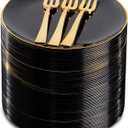 Festiva 200Pcs Black Gold Dessert Plates 6.3" with Plastic Forks 5"- Small Disposable Plates- Dessert/Cake/Appetizer Plastic Plates include 100Plates 100Forks for Tea Party & Birthday