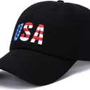 Vintage Washed Distressed Baseball Cap for Men and Women Cotton 100% Dad Hat Adjustable Style USA  (One Size)