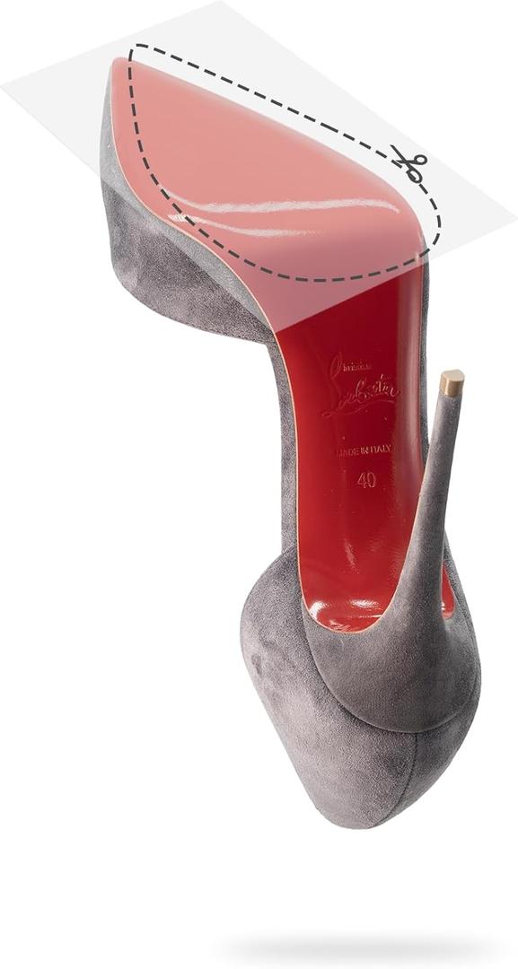 Sole Guard Shoe Sole Protector for Louboutin and Luxury High Heels, Preserves Red Bottoms, Self Adhesive Non Slip 3.5x6 Inch Premium Clear, Small, 6 Pack