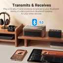 CD Player with Speaker, Retro Portable CD Players for Home with Bluetooth, Hi-Fi Bass Boost, 3600mAh Battery, LCD Screen, Top-Loading Design, USB/AUX Input/FM Radio - Walnut Brown