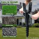 4pcs No Dig Ground Screw Anchor, U Shaped Post Stake for 4x4 Wood Posts, Includes Lag Bolts & 27" Rebar, for Fence Posts Anchor Mailbox Posts