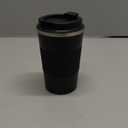 YINBAOGE Insulated Travel Coffee Mug, Spill & Leak Proof, Portable To Go Camping Stainless Steel Coffee Tumbler, Reusable Thermal Coffee Cup with Lid for Hot & Cold Drinks (Black, 12 OZ)