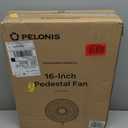 PELONIS 16 inch Pedestal Fan for Bedroom , Oscillating Fan, 3-Speeds, 90 Oscillation, Adjustable Height, Floor Fan, Standing Fan for Living Room, Kitchen, and Home office, Black