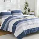Litanika Queen Comforter Set Mineral Blue - 3 Pieces Lightweight Fluffy Bedding Comforter Sets, All Season Down Alternative Comforter (1 Comforter, 2 Pillowcases)