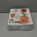 MIEBELY 3D Wooden Puzzles for Adults, Light Up 3D Puzzle Flower Rose Building Puzzle with Music Box, 216 pcs Craft Birthday Gift for Adult and Teen