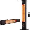 Outdoor Electric Infrared Patio Heater, 1500W, Wall-Mounted & Freestanding