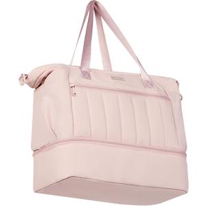 NISHEL Women's 2-in-1 Weekender Duffle Bag, Large Capacity Duffle Bag with Multi-Pocket, Overnight Tote for Travel, Carry On Personal Item, Pink