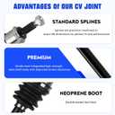 Rear Left&Right CV Axle Shaft Assembly Fit for Honda CR-V (EX/EX-L/LX/SE) L4 2.4L 2007 2008 2009 2010 2011 (Only for 4WD Built in Japan), Replace for 66-4293 66-4294, 2 pcs CV Joint Shaft