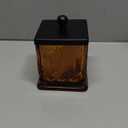 Qtip Holder,15Oz Amber Glass Apothecary Jars with Matte Black Lids for Bathroom Organization & Desk Storage,Thick Glass Apothecary Jars for Q-Tips,Cotton Rounds,Jewelry,Candy,Square