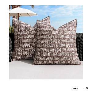 MIULEE Outdoor Pillow Covers Waterproof Natural Floral Print Pillowcases Pack of 2 Decorative Boho Accent Cushions for Summer Patio Funiture Garden Tent Porch Bench,Brown 20x20 Inch
