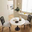 Pro Fit Dining Chair Seat Covers (Off-White, Set of 2)  Embossed Stretch Slip Covers with Rear Flap and Raised Jacquard Design, Elastic Seat Protectors, Machine Washable for Kitchen Chairs