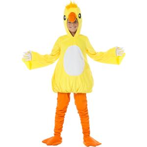 Kids Yellow Duck Halloween Costume | Adorable Hooded Duck Tunic with Pants, and Booties for Dress-Up and Playtime (X-Small)