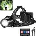 Cinlinso Rechargeable Headlamp Super Bright 99000 Lumens, LED Head Lamp with 4 Modes, 90 Adjustable Head Lights for Forehead, IPX6 Waterproof HeadLamps for Adults Camping Hunting Hiking