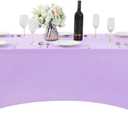 2Pack Spandex Table Cover for 6Ft Table Universal Fitted Stretch Tablecloth for Party, Banquet, Wedding and Events-Lavender