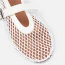 Women's Mesh Ballet Flats Buckle Strap Comfortable Ballerina Shoes Ladies Clear Fishnet Wide Width Flats for Women Slip-on Casual Dress Mary Jane Flats Fall 2025