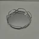 Mirror Glass Vanity Tray Round Cosmetic Decorative Tray for Kitchen Bathroom Living Room Desktop Home Storage for Christmas Valentine's Day Perfume Dresser Jewelry Trinket Organizer (Silver, 9.9 in)