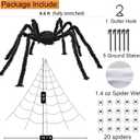 200" Halloween Spider Web + 59" Giant Spider + 20 baby spiders Decorations Fake Spiders with Triangular Huge Spiders Web for Indoor Outdoor Halloween Decorations Yard Home Parties Haunted House Dcor