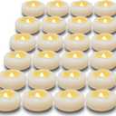 Floating Candles 24PCs 2.3in Flameless LED 200+ Hour for Centerpieces | Battery-Operated Waterproof Tealights for Wedding Marriage Proposals Pool Party Cylinder Vases Spa Halloween New Year
