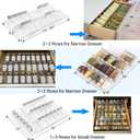 Antimbee Spice Drawer Organizer, 4 Tier- 8 Pack Kitchen Spice Rack Tray for Drawer, Expandable From 13" to 26" Acrylic Seasoning Organizer Rack Holds up 56 Spice Jars (Jars not Include)