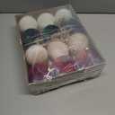 25pcs Velvet Christmas Ornaments Set, 3.15 Inch 12 Christmas Tree Balls, 12 Velvet Bows, 1 Eight Bell Jute Garland for Family Holiday Wreaths Gift Wrapping Hanging Decoration