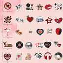 2 x 108 PCS Downtown Girl Stickers Aesthetic Sticker for Adults Downtown Girl Party Favors Red Aesthetic Vinyl Waterproof Stickers for Water Bottles