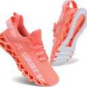 UMYOGO Slip On Breathe Mesh Walking Shoes Women Fashion Sneakers Comfort Shoes Orange Pink, 9.5
