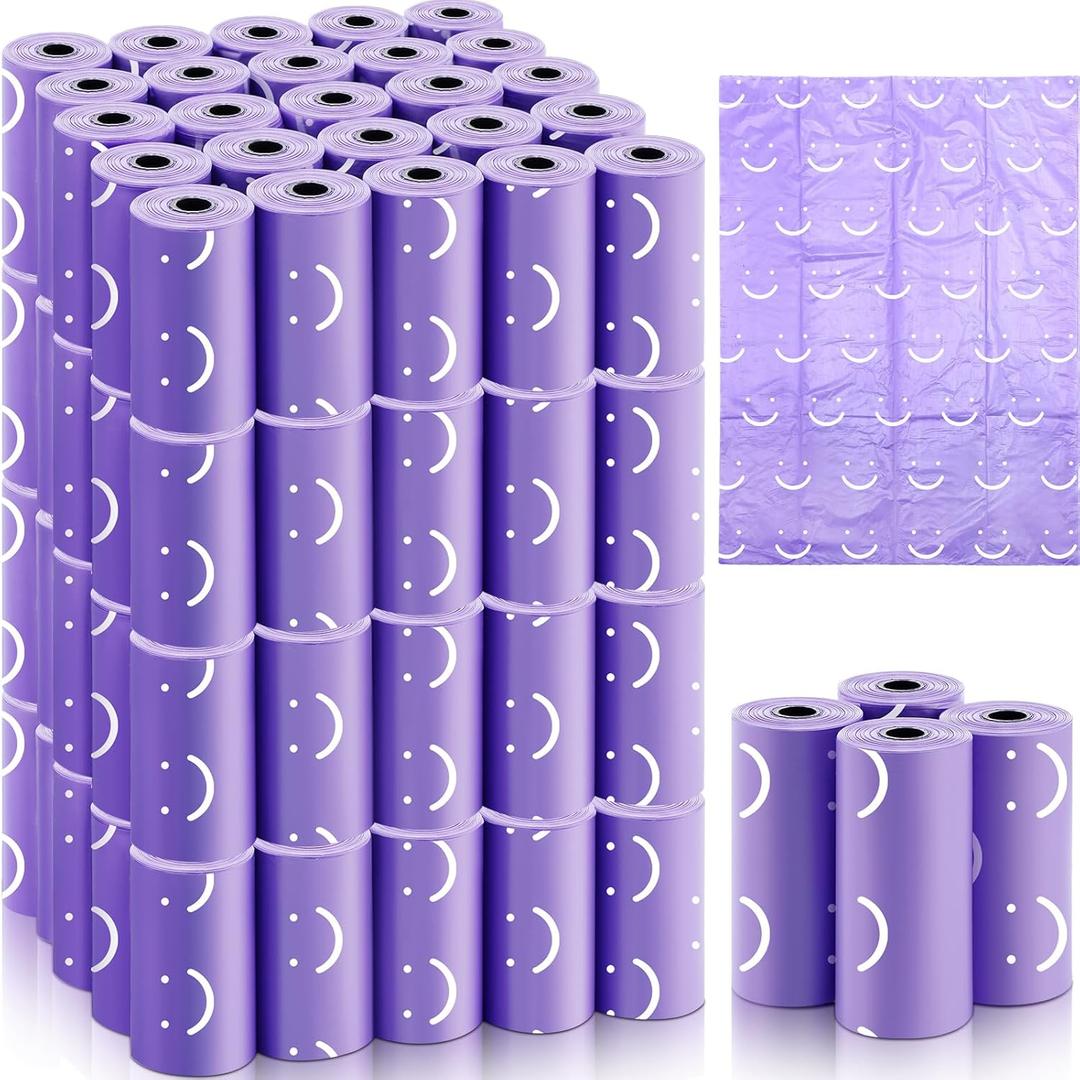 1500 Count Diaper Disposable Bags for Baby Diaper Sacks Baby Powder Scent Disposal or Pet Waste Bags, 100 Rolls(Purple)