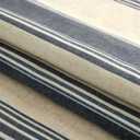 Vertical Striped Pattern Dark Blue Linen Valance for Windows, Farmhouse Geo Rod Pocket Short Curtains Valance for Kitchen Cafe Living Room Bathroom 54" x 18" Navy