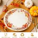 QIYANPAX Thanksgiving Paper Plates Large 9"x11" – Fall Watercolor Pumpkins Leaves Disposable Plates for Autumn Harvest Party, Dinner, Holiday Table Decor 25 PCS