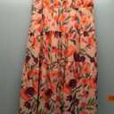 Women's 2025 Summer Floral Midi Dress Cap Sleeve V Neck Ruffle Long Flowy Boho Casual Beach Vacation Dresses
Size XL