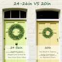 24-26 Inch Large Boxwood Wreath Spring Summer with Sash Artificial Green Wreaths for Front Door Farmhouse Wedding Window Hanging Wall All Year Round Indoor & Outdoor St Patrick's Day Decor