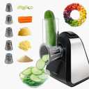 5 in 1 Electric Cheese Grater for Block Cheese, Kitchen Automatic Cheese Shredder & Salad Shooter, Easy to Clean Vegetable Chopper for Cheese,Cucumber, Potato, Carrots, Nut