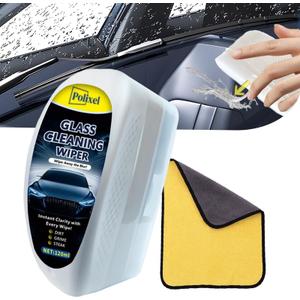 Windshield Stain Remover with 4oz Glass Cleaning Fluid, Portable Glass Cleaner Oil Film & Water Stain Remover for Windscreen, Shower Door & Mirror and Any Glass Surface  4oz/120ml