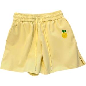 SOLY HUX Women's Sweat Shorts Summer Drawstring Elastic Waist Workout Running Shorts Lounge Short Pants (Yellow, M)