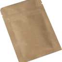 QQ Studio Resealable Kraft Mylar Heat Sealable Bags (100 Bags) (Brown Zipper, 3.5" x 5.5" (8.8cm x 14cm)