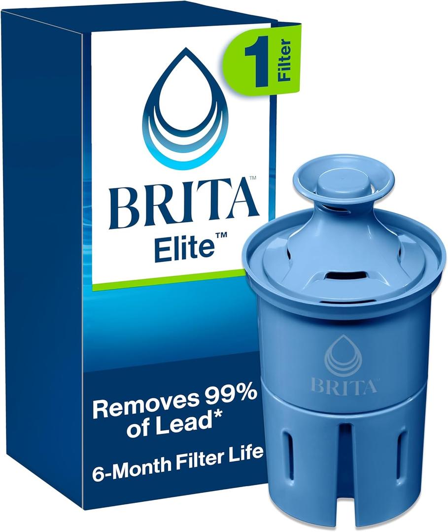 Brita Elite Water Filter Replacement for Pitchers and Dispensers, BPA-Free, Reduces 99% of Lead, Lasts Six Months or 120 Gallons, Includes 1 Pitcher Replacement Filter (1 Count (Pack of 1))