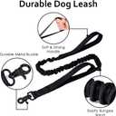 2 x Tactical Dog Collar and Leash - Thick Military K9 Collar - Includes Matching Bungee Leash - Adjustable, Army Grade Nylon Khaki, Control Handle and Heavy Duty Metal Buckle for Dog (Army, L)