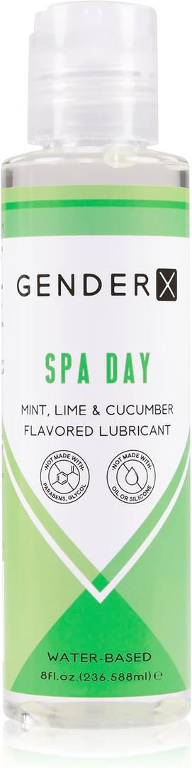 Gender X Water-Based Personal Lubricant, Mint, Lime & Cucumber Flavored Lube for Men & Women, Sugar Free, Non-Staining, 8 fl oz