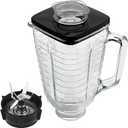 Anbige Replacement parts 5-Cup Glass Square Top Jar With Blade Assembly,Compatible with most Oster and Osterizers Blenders