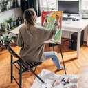 Thickened Easel Stand for Wedding Sign & Poster 63'' Portable Easels for Display Art Easel for Floor Adjustable Metal Easel Stand,Quick Set-Up Tripod Stand, Presentations,Signs,Posters (Black 1PC)
