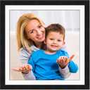 18x18 Frame with Mat - Black 20x20 Frame Wood Made to Display Print or Poster Measuring 18 x 18 Inches with White Photo Mat, 20x20 Matted To 18x18
