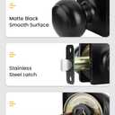 goldenwarm Matte Black Passage Door Knob - Stylish Interior Closet Door Handle for Hallway & Closet Doors, Adjustable Latch, Easy Installation, 5 Pack