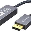 IVANKY Active DisplayPort to HDMI Adapter 4K@60Hz, Uni-Directional DP 1.2 to HDMI 2.0, Male to Female, Active DP to HDMI Adapter 4K 60Hz Compatible for Desktop,Tablets,AMD,NVIDIA,Monitor,Projector