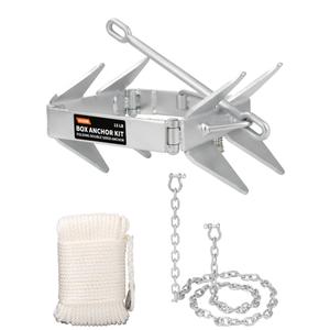 OULEME 25 LB Box Anchor Kit with 100 FT Nylon Rope & Anchor Chain, Boat Anchor Kit for Boats Up to 40 FT, Ideal for Offshore & Sport Boats, Pontoon, Fishing, Bass Boats and Cabin Cruisers