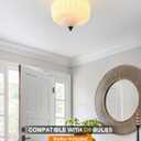 14 Inch Milk White Glass Ceiling Light,Mid Century Modern Ceiling Light Fixture,Schoolhouse for Bedroom,KitchenDining Room,Hallway