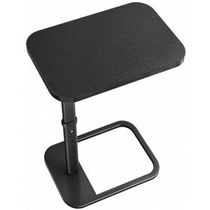 TV Tray Table, Adjustable Height & Rounded Metal Corners, Snack Table for Couch, Sofa, Bed, Chair, Living Room, C Shaped End Side Table for Eating, Dinner or Laptop, Small Spaces, Black