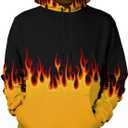 Arvilhill Men's Halloween Costume Hoodies Adult Cosplay Funny Print Pullover with Pocket (S-3XL) (Yellow - Fire)