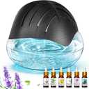 Water Based Air Purifier for Home with Essential Oil Diffuser and Humidifier Function, Rainbow Air Washer with LED Night Light, Freshener for Smoke and Pet Odors, Includes 6x10ml Essential Oils